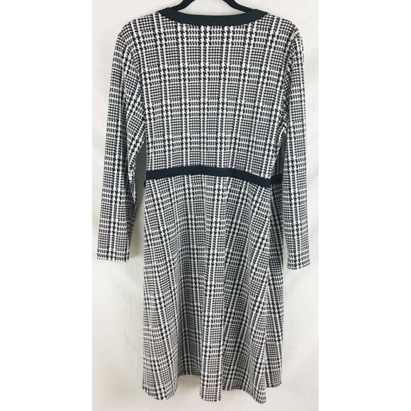 Tommy Hilfiger Dress 14 White Houndstooth Wrap New - Picture 4 of 7